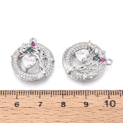 Brass Micro Pave Cubic Zirconia Pendants KK-T073-39P-1
