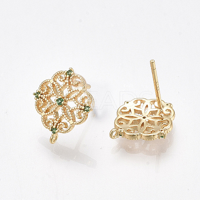Brass Stud Earring Findings X-KK-T038-491B-1