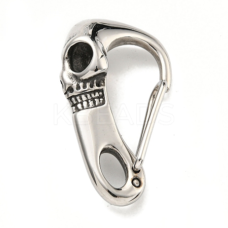 Tibetan Style 316 Surgical Stainless Steel Fittings with 304 Stainless Steel Key Ring FIND-Q101-12AS-1