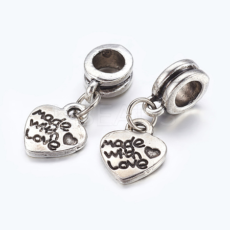 15Pcs Men Valentines Day Gift Ideas Alloy European Dangle Charms MPDL-ZF0001-05-1