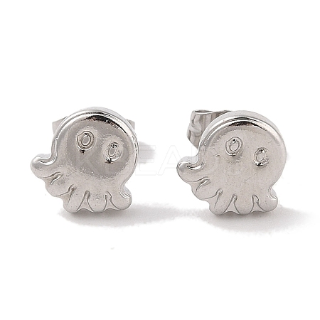 Non-Tarnish 304 Stainless Steel Octopus Stud Earrings for Women EJEW-G389-03P-1