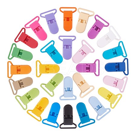 80Pcs 20 Colors Eco-Friendly Plastic Baby Pacifier Holder Clip KY-PH0007-03-1