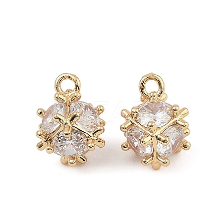 Brass Micro Pave Cubic Zirconia Pendants KK-K374-15G-1