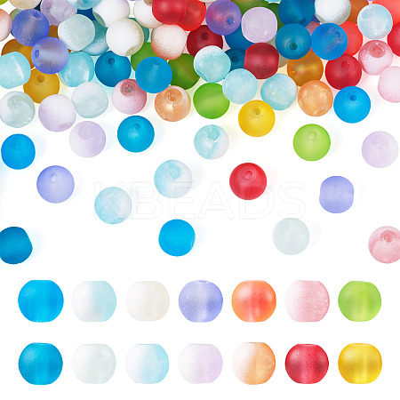 280Pcs 14 Colors Transparent Glass Beads Strands GLAA-TA0012-34-1