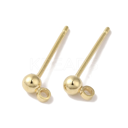 Brass Studs Earrings Finding KK-K383-03A-G-1