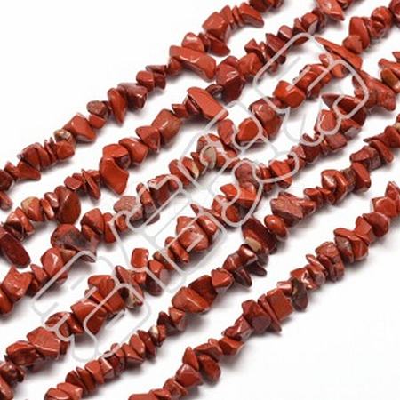 Natural Red Jasper Chip Beads Strands G-AR0003-10-1