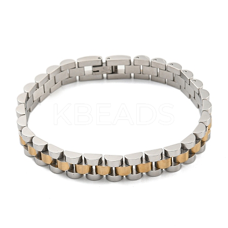 Ion Plating(IP) 304 Stainless Steel Thick Link Chain Bracelet BJEW-G649-10B-C-1