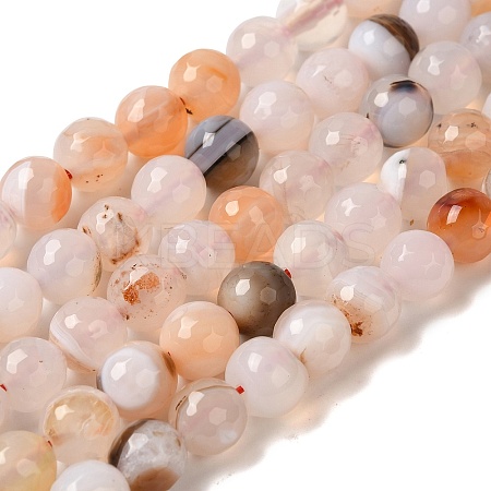 Dyed & Heated Natural Banded Agate Beads Strands G-P539-F01-03-1