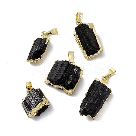 Natural Black Tourmaline Pendants G-G977-01G-1