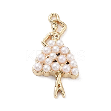 Ballet Dancer Resin Imitation Pearl Pendants LS-FIND-Q097-07G-1