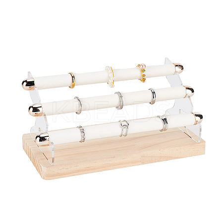 Wood & Acrylic Ring Display Risers RDIS-WH0001-30-1