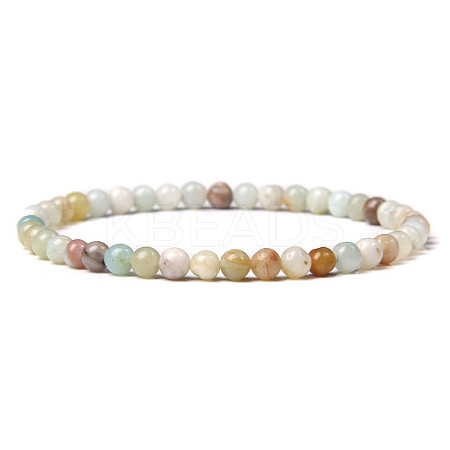 4mm Round Natural Amazonite Beads Bracelet for Men KG3069-30-1
