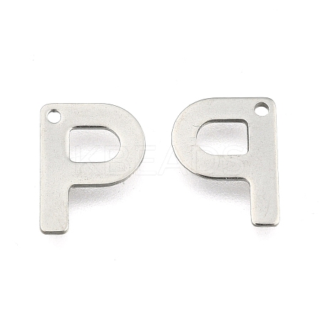 Tarnish Resistant 304 Stainless Steel Letter Charms LS-STAS-O072-P-1