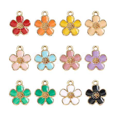 72Pcs 12 Colors Eco-Friendly Zinc Alloy Pendants FIND-CD0001-20-1