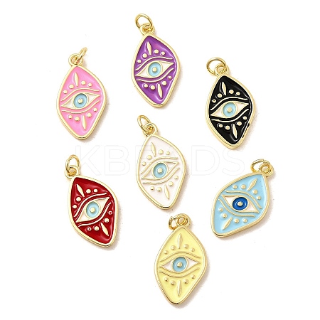 Brass Enamel Evil Eye Pendants KK-I378-16G-A-1