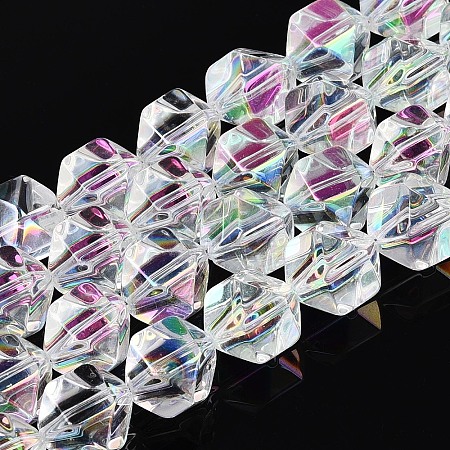 Electroplate Glass Beads Strands EGLA-T021-21C-1