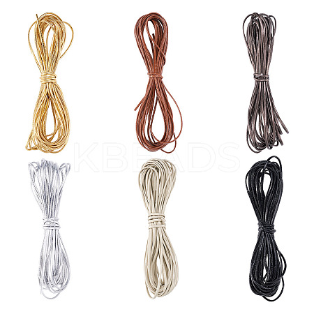 6 Skeins 6 Colors PU Imitation Leather Cords OCOR-TA0001-96-1