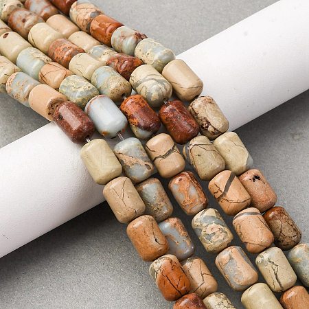 Natural Aqua Terra Jasper Beads Strands G-L624-C03-12x8mm-1