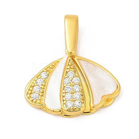 Brass Micro Pave Cubic Zirconia Acrylic Pendants KK-D291-10G-1
