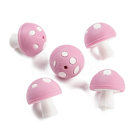 Mushroom Food Grade Silicone Focal Beads LS-SIL-Z011-01-1