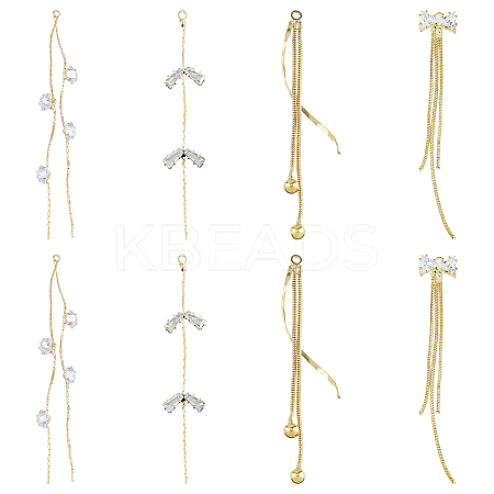 8Pcs 4 Style Brass Big Pendants KK-FH0005-88-1