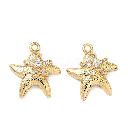 Brass Micro Pave Cubic Zirconia Charms KK-Z136-74G-02-1