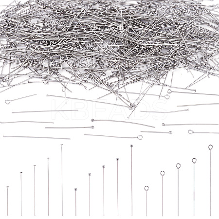 600Pcs 15 Styles 304 Stainless Steel Ball Head Pins & Flat Head Pins & Eye Pins STAS-TA0002-80-1