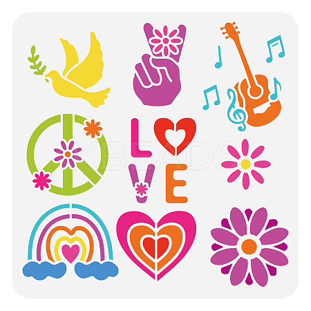 PET Hollow Out Drawing Painting Stencils DIY-WH0391-0547-1