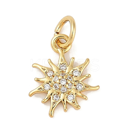 Rack Plating Brass Micro Pave Cubic Zirconia Pendants KK-H509-21G-01-1