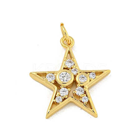 Brass Micro Pave Cubic Zirconia Pendants KK-N254-122G-1
