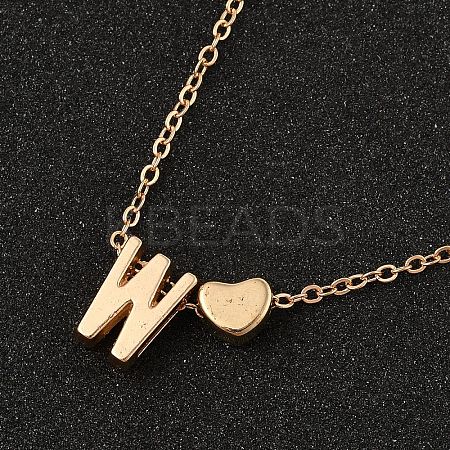 Alloy Letter Heart Pendant Necklaces for Women NJEW-FS0001-09W-1