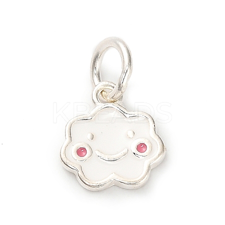 925 Sterling Silver White Enamel Charms STER-C014-02A-S-1
