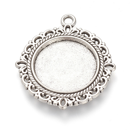 Tibetan Style Alloy Pendant Cabochon Settings LS-TIBE-T003-08AS-NR-1