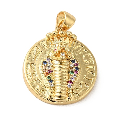 Brass Micro Pave Cubic Zirconia Pendants KK-R162-032C-G-1
