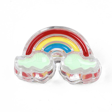 Transparent Acrylic Enamel Beads OACR-N130-026-01-1