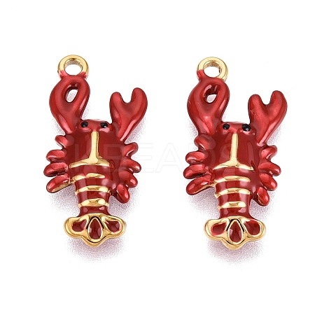 304 Stainless Steel Enamel Pendants STAS-I355-11G-08-1