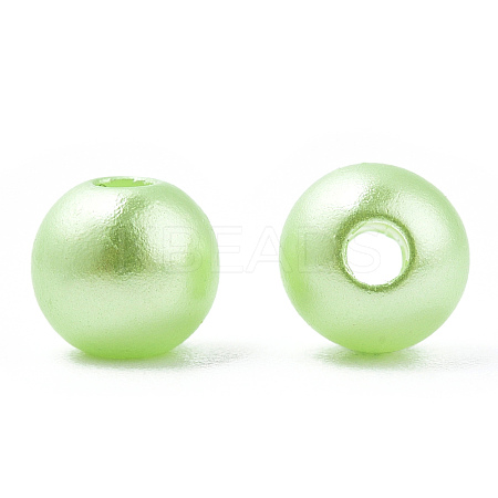 Spray Painted ABS Plastic Imitation Pearl Beads OACR-T015-05A-10-1