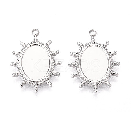 Non-Tarnish 304 Stainless Steel Pendant Cabochon Settings LS-STAS-T065-90P-1
