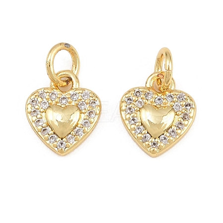 Brass Micro Pave Clear Cubic Zirconia Pendants KK-L275-71J-G-1
