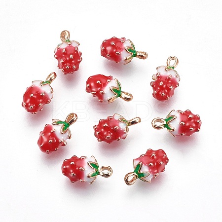 Golden Plated Alloy Enamel Charms LS-ENAM-WH0004-02G-1