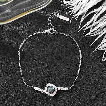 925 Sterling Silver Link Bracelets for Women BJEW-D346-01B-P-1