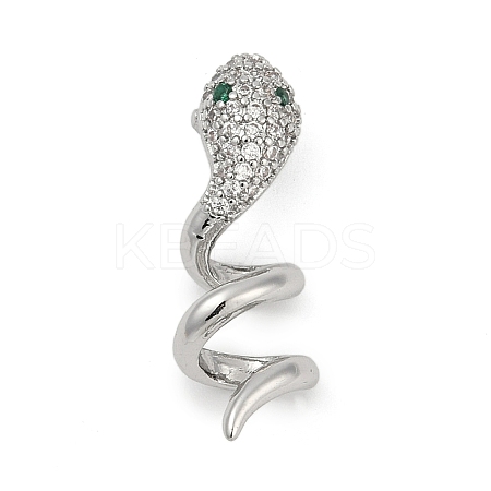 Brass Micro Pave Cubic Zirconia Pendants KK-P302-09P-1