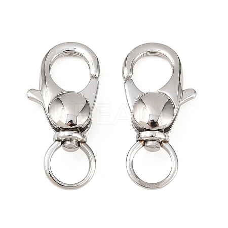 Tarnish Resistant 304 Stainless Steel Swivel Lobster Claw Clasps X-STAS-R065-10-1