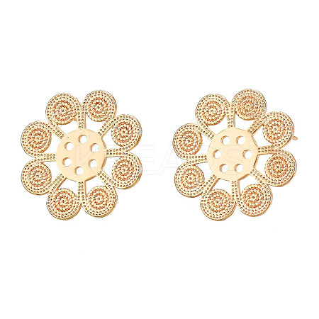 Brass Stud Earring Findings KK-N232-334LG-1
