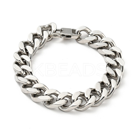 Non-Tarnish 201 Stainless Steel Curb Chain Bracelet for Men Women LS-BJEW-H550-06B-P-1