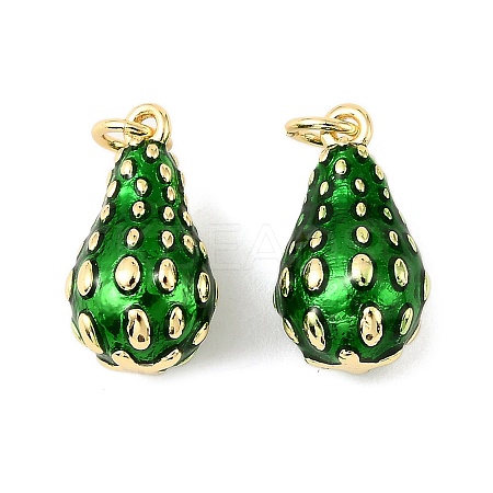 Fruit Brass Enamel Pendants KK-M324-04D-G-1