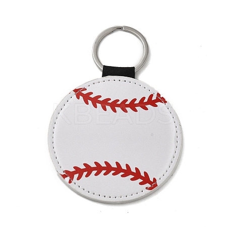 Sport Theme PU Leather Keychain SJEW-K002-08P-01-1