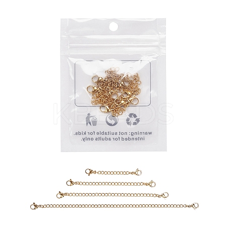 4 Strands 4 Styles 304 Stainless Steel Chain Extender STAS-YW0001-10G-1