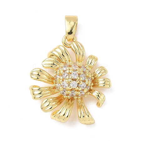 Brass Micro Pave Cubic Zirconia Pendants KK-D357-18G-1