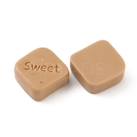 Chocolate Opaque Resin Cabochos LS-RESI-WH0026-62A-1